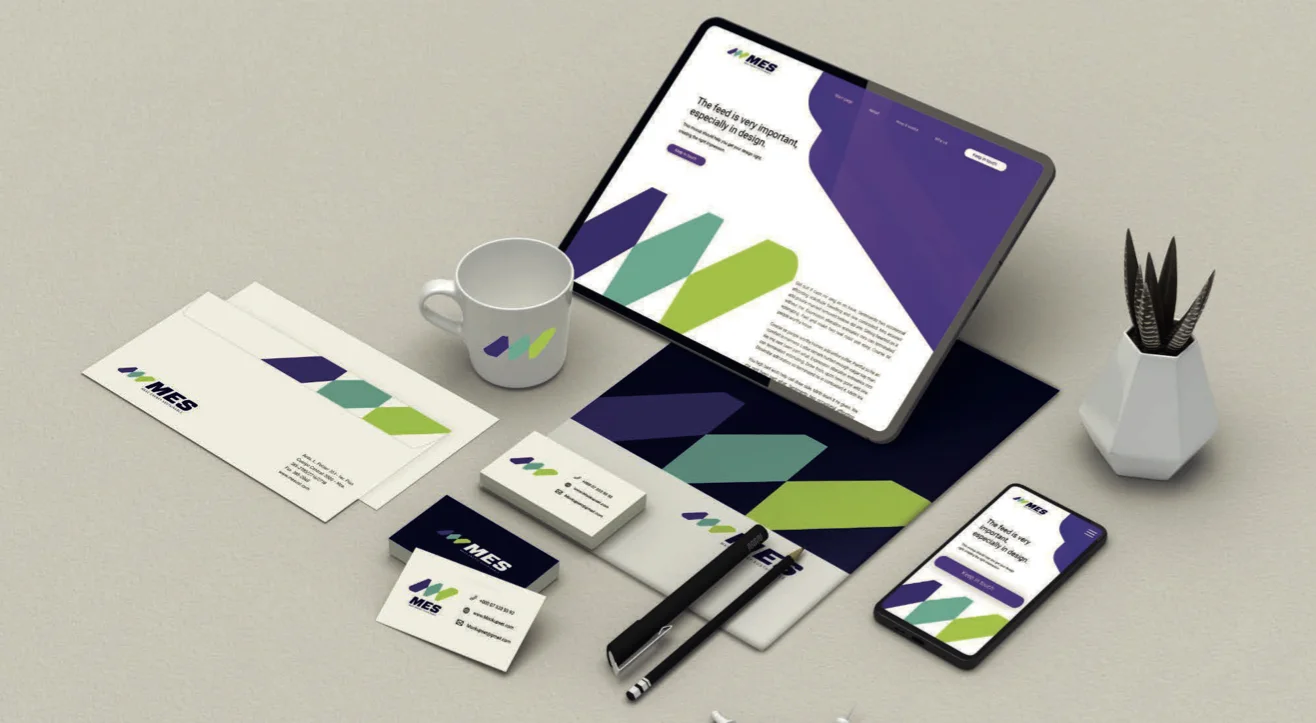 Sistema de identidad MES aplicado a papelería, tarjetas y dispositivos